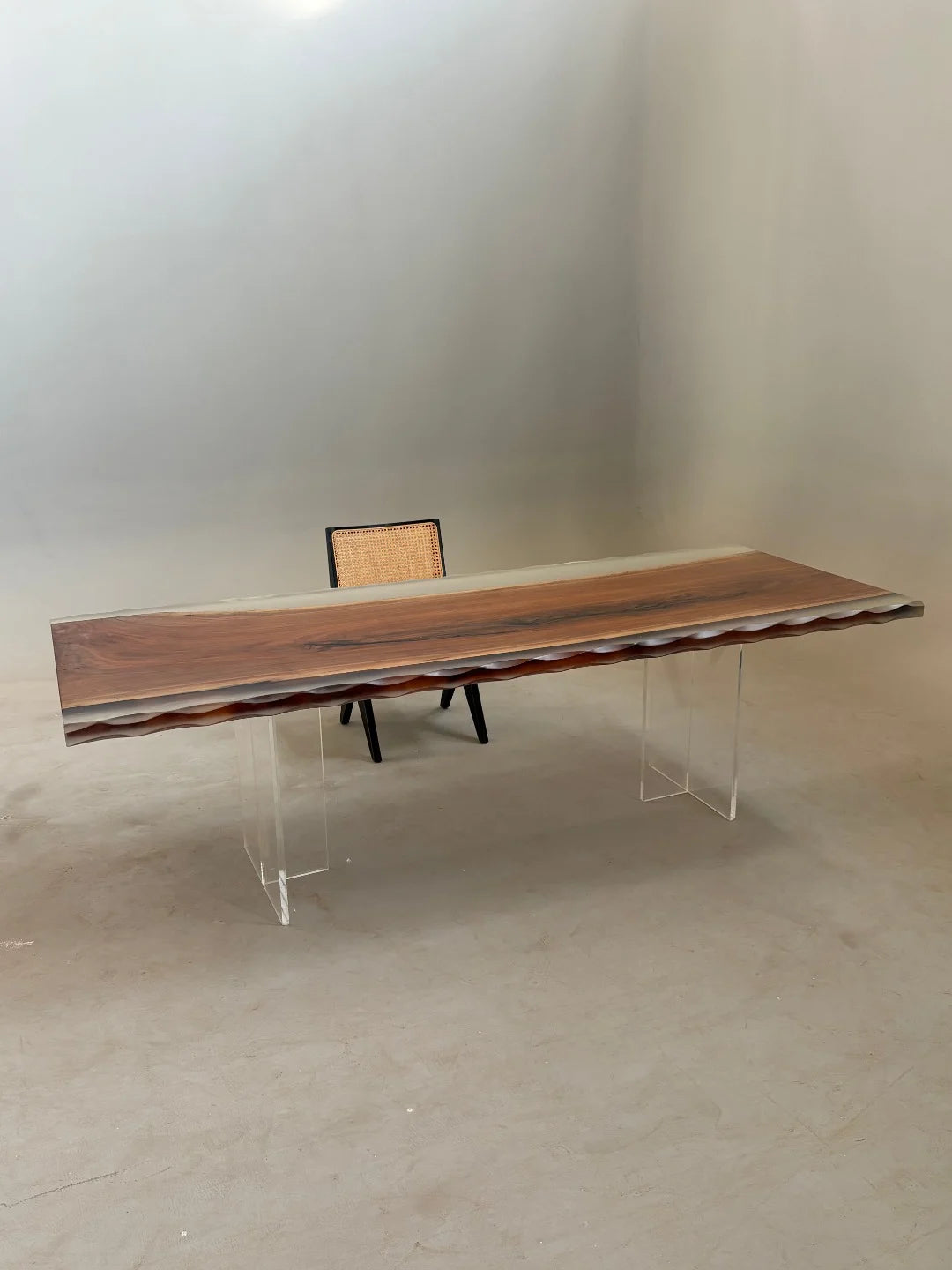 Aurora In Stock 37" x 94" x 2" Luxury Walnut Epoxy Live Edge Table ATD0022