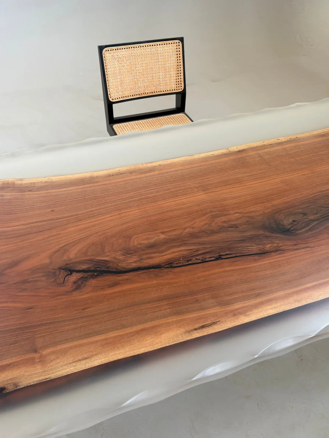 Aurora In Stock 37" x 94" x 2" Luxury Walnut Epoxy Live Edge Table ATD0022
