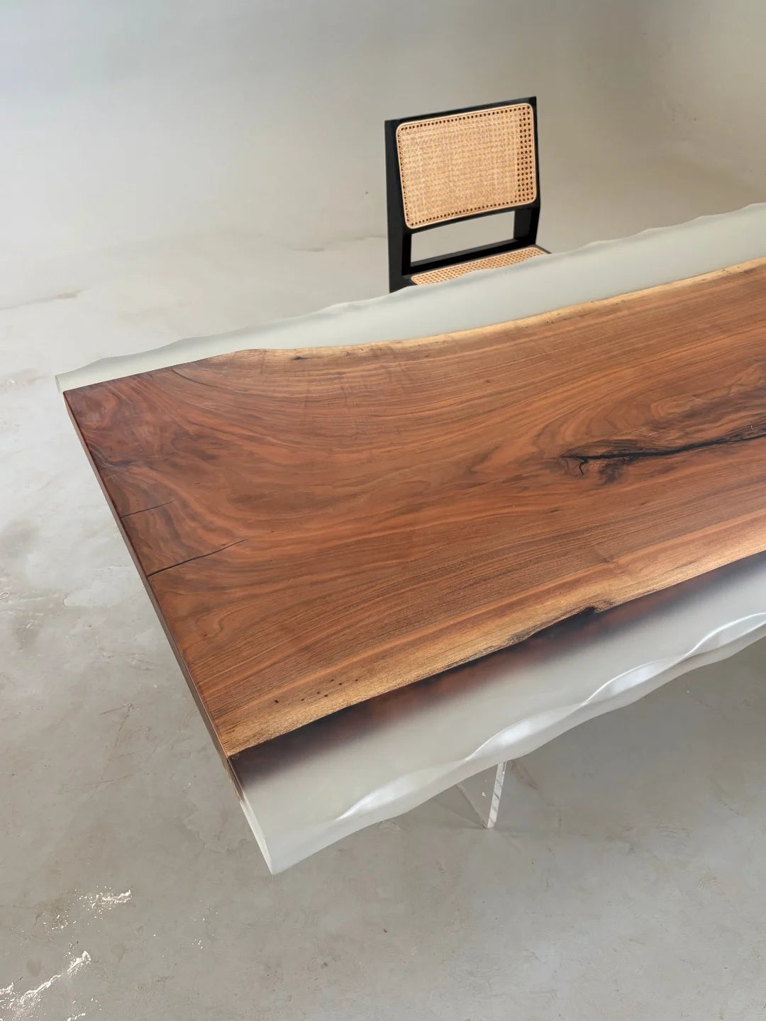 Aurora In Stock 37" x 94" x 2" Luxury Walnut Epoxy Live Edge Table ATD0022