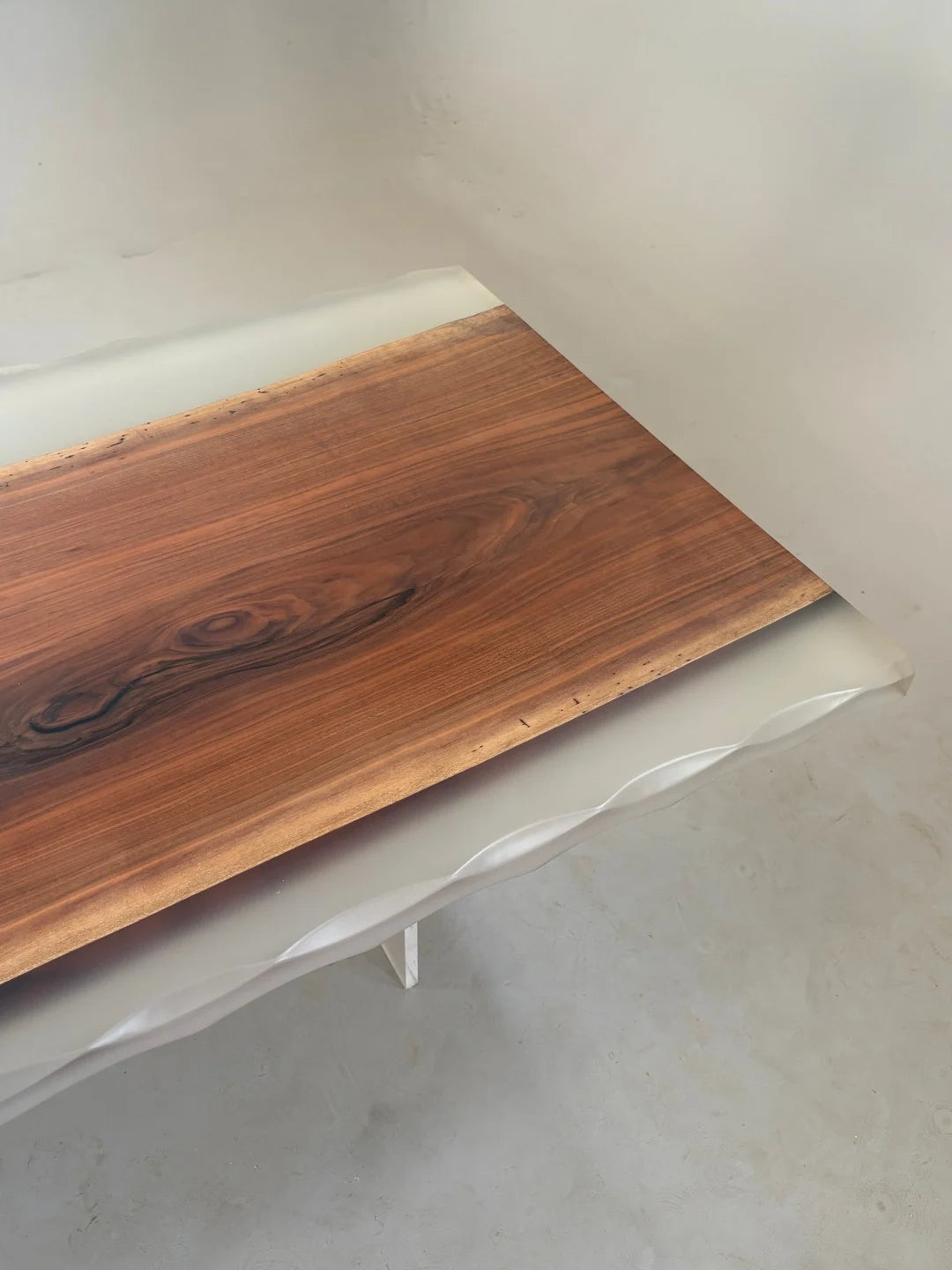 Aurora In Stock 37" x 94" x 2" Luxury Walnut Epoxy Live Edge Table ATD0022