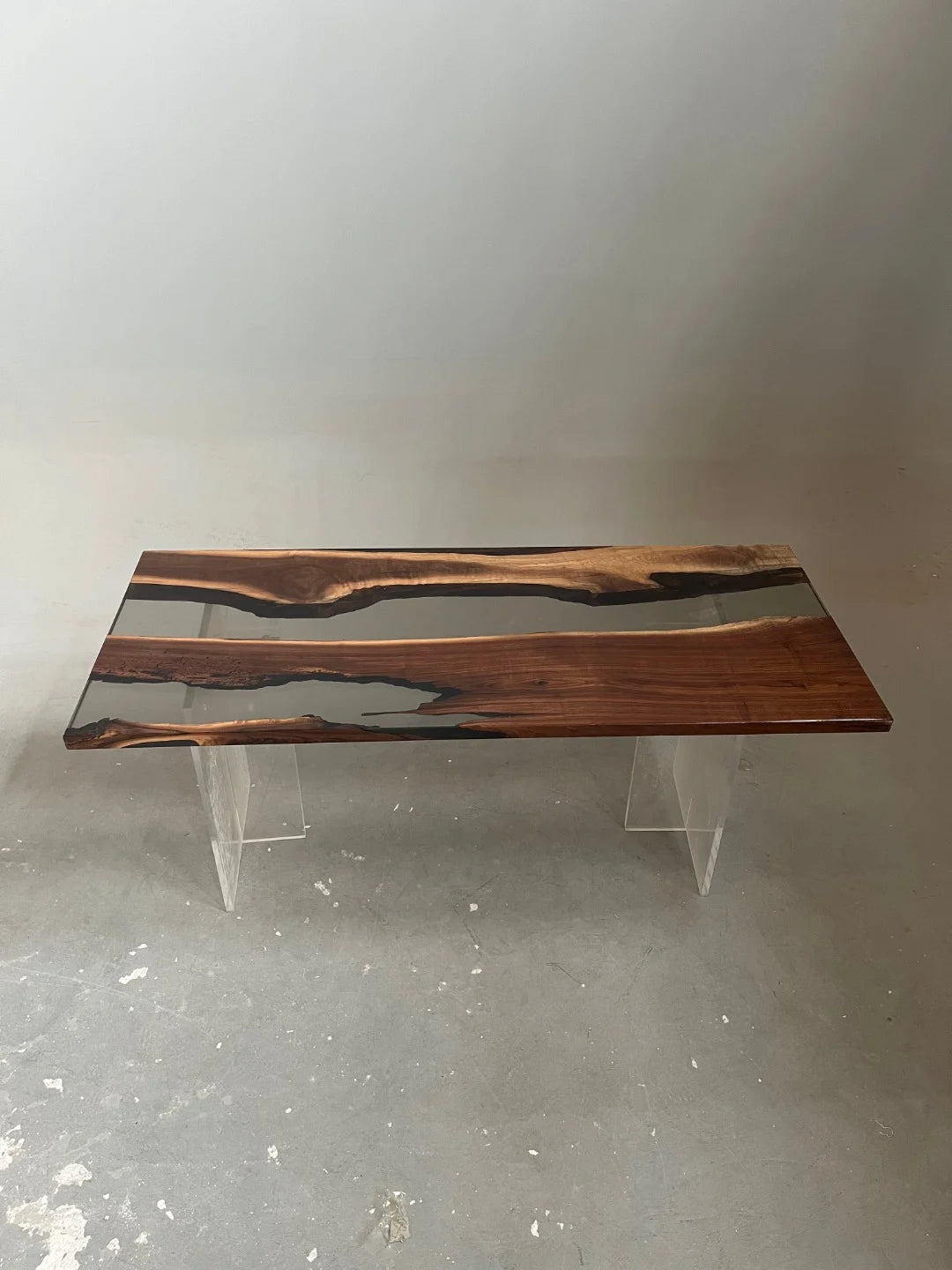 Aurora In Stock 30" x 72" x 1.5" Luxury Walnut Epoxy River Table ATD0024 (Minor Imperfection)