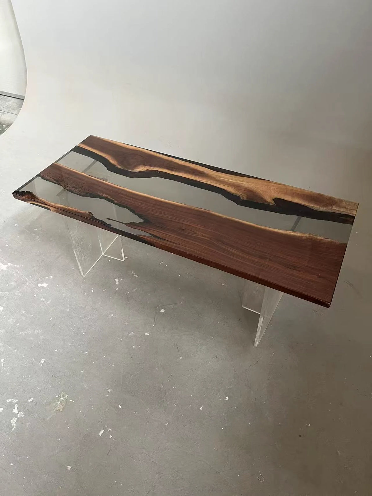 Aurora In Stock 30" x 72" x 1.5" Luxury Walnut Epoxy River Table ATD0024 (Minor Imperfection)