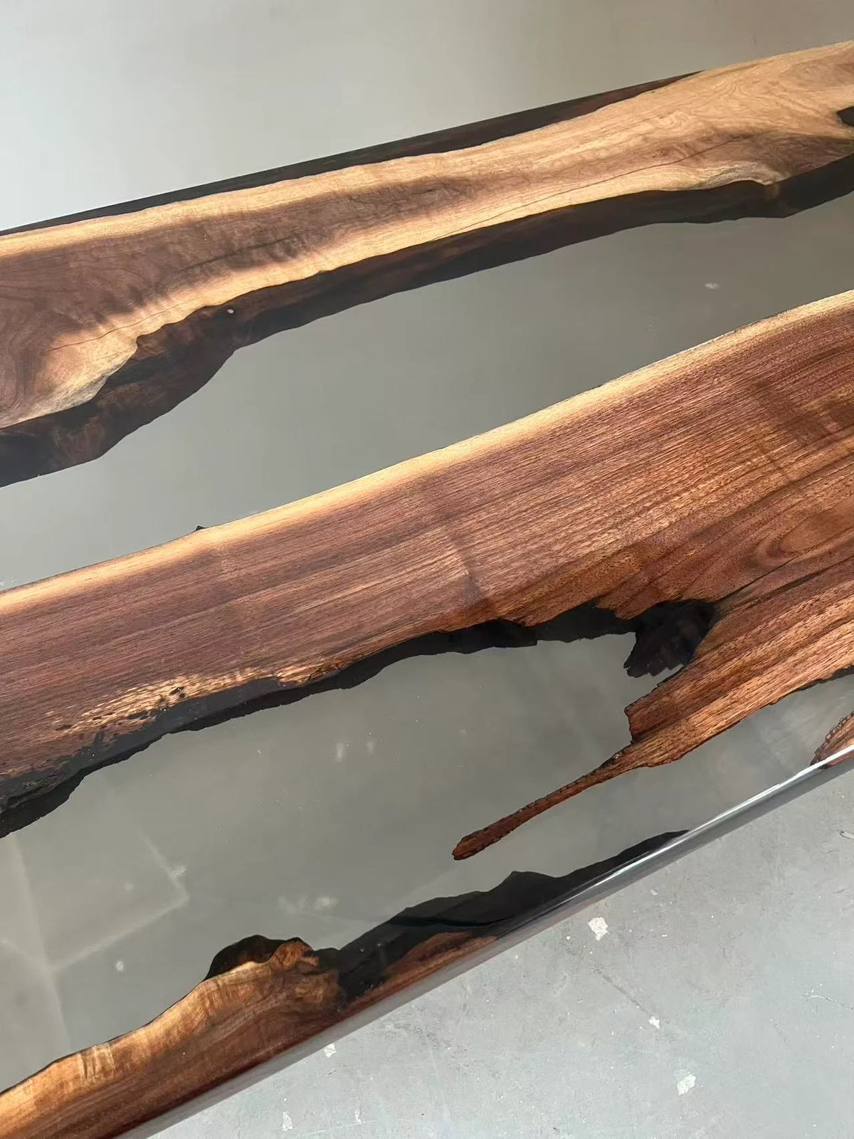 Aurora In Stock 30" x 72" x 1.5" Luxury Walnut Epoxy River Table ATD0024 (Minor Imperfection)