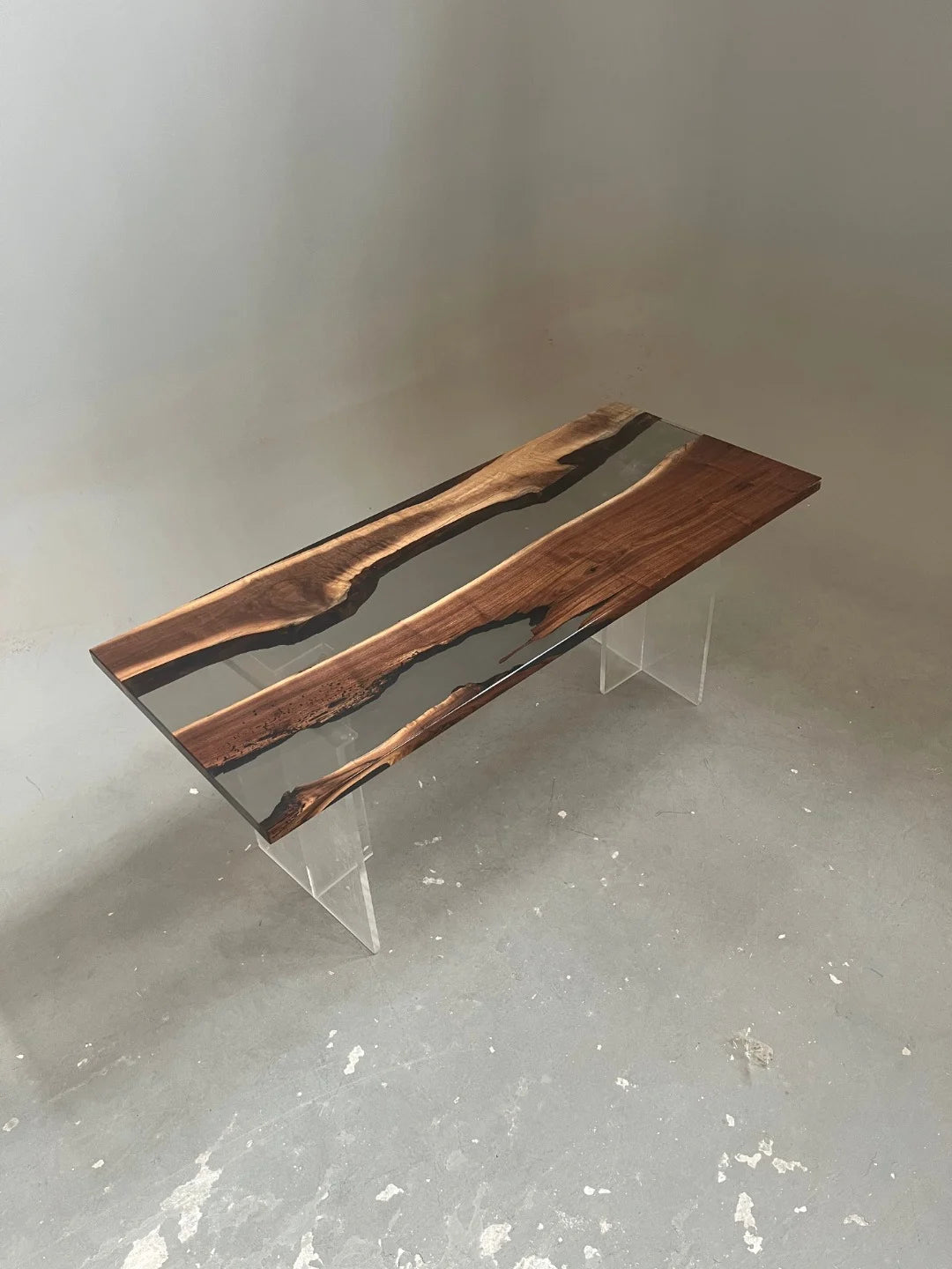 Aurora In Stock 30" x 72" x 1.5" Luxury Walnut Epoxy River Table ATD0024 (Minor Imperfection)