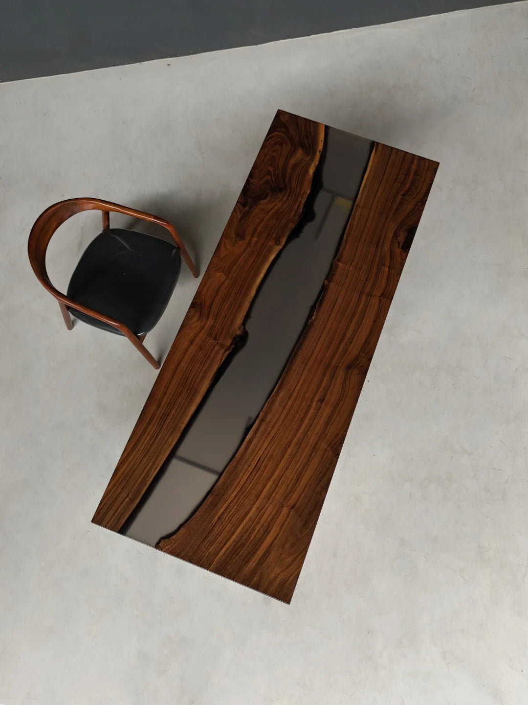 Aurora In Stock 31" x 79" x 2" Luxury Walnut Epoxy River Table ATD0025