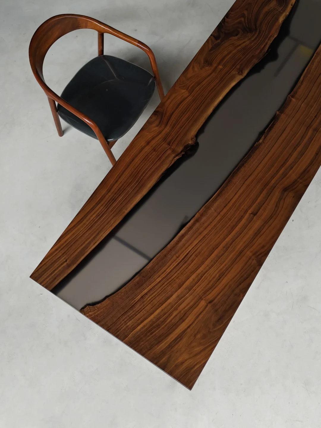 Aurora In Stock 31" x 79" x 2" Luxury Walnut Epoxy River Table ATD0025