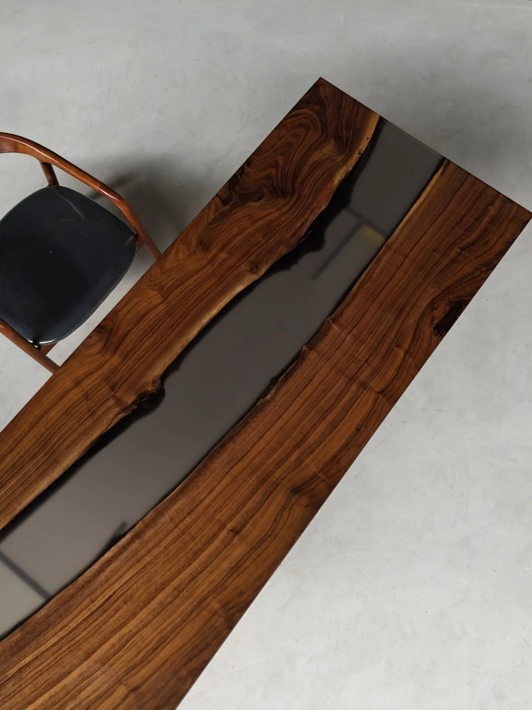 Aurora In Stock 31" x 79" x 2" Luxury Walnut Epoxy River Table ATD0025