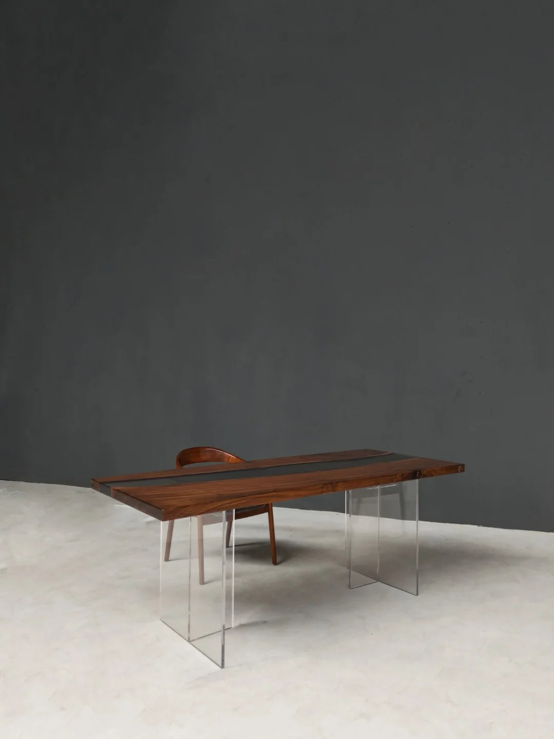 Aurora In Stock 31" x 79" x 2" Luxury Walnut Epoxy River Table ATD0025