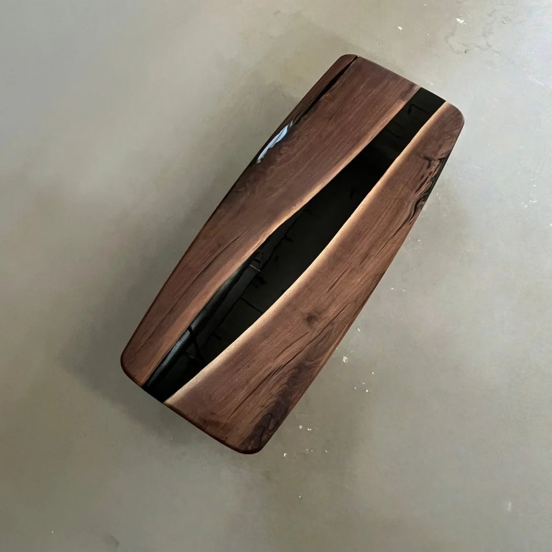 Aurora In Stock 39" x 94" x 2.5" Luxury Walnut Epoxy River Table ATD0027