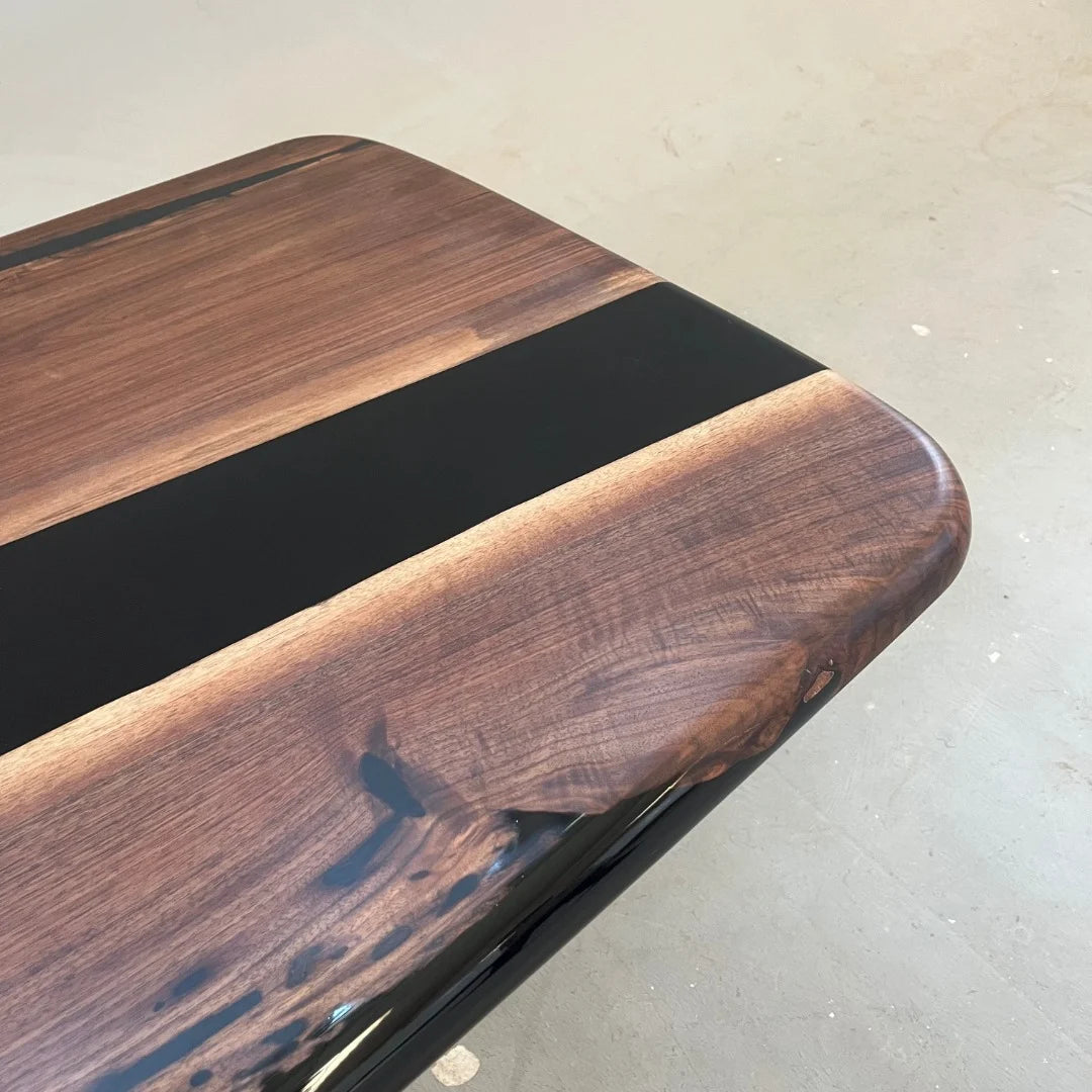 Aurora In Stock 39" x 94" x 2.5" Luxury Walnut Epoxy River Table ATD0027