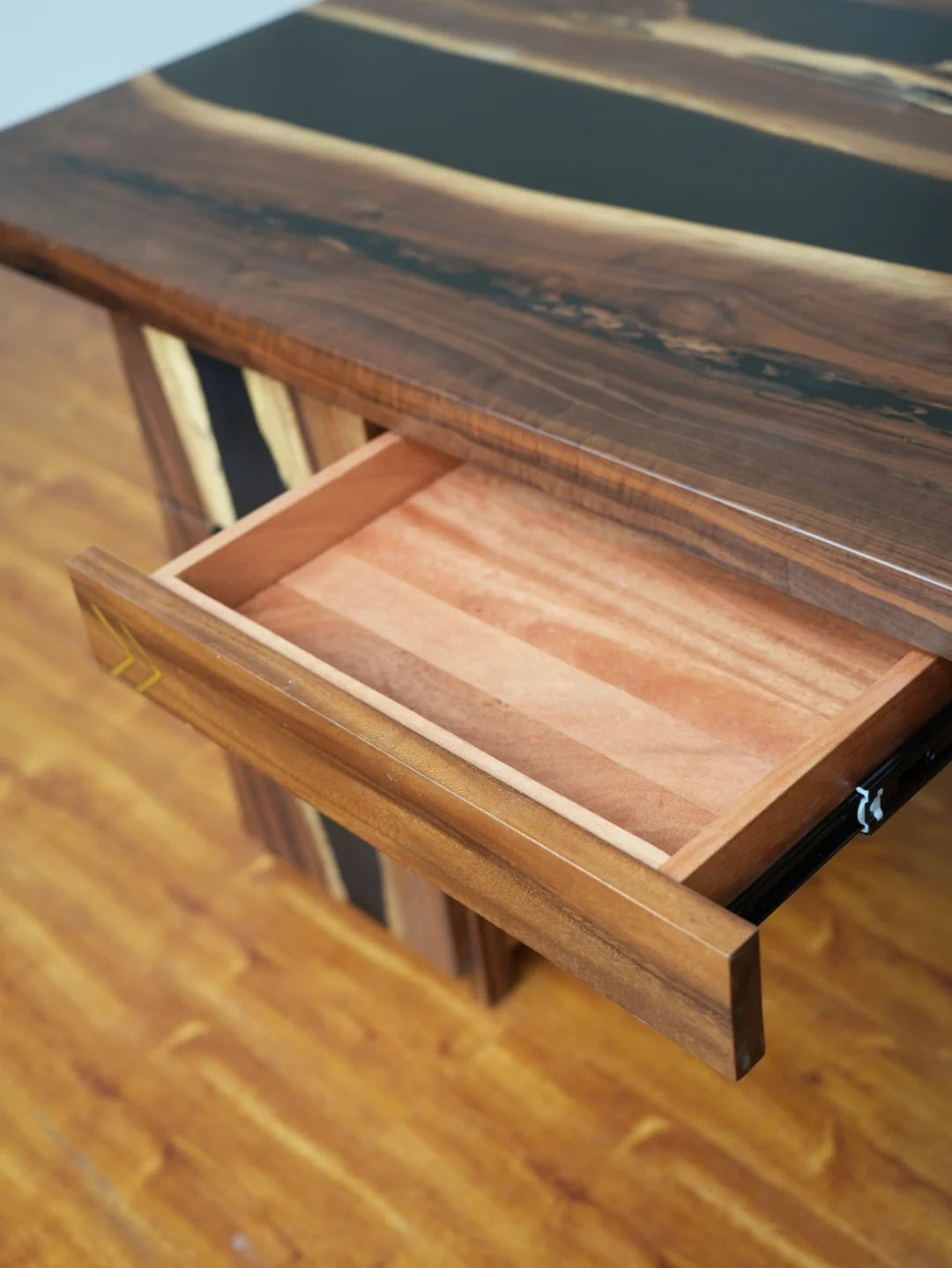 Aurora In Stock 31" x 79" x 2" Luxury Walnut Epoxy Live Edge Table ATD0028