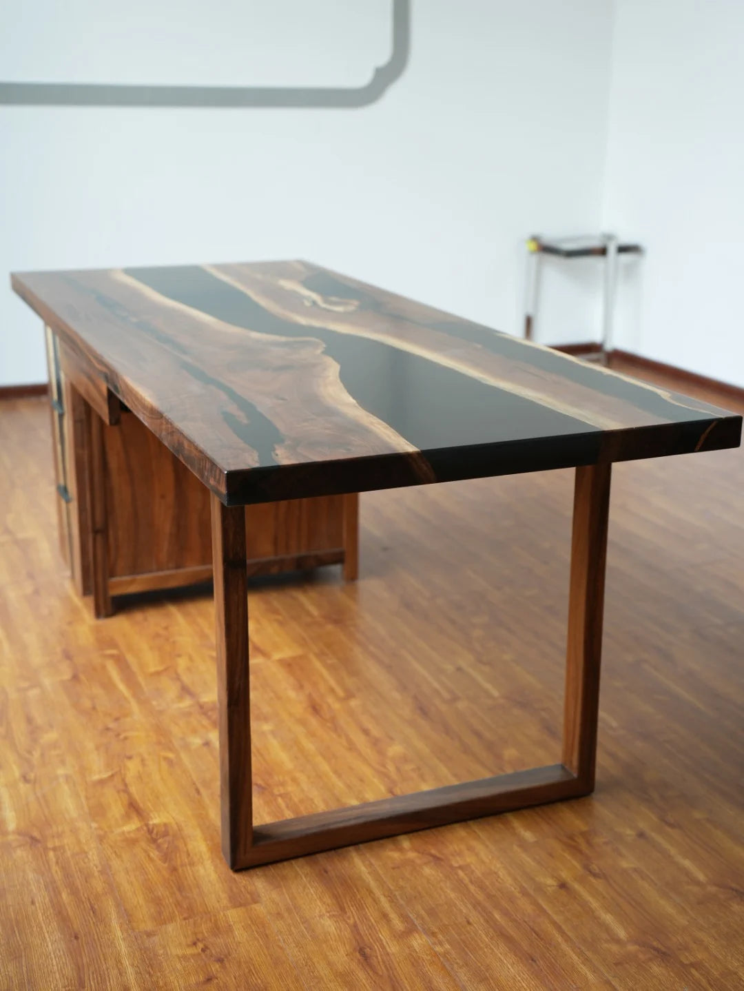 Aurora In Stock 31" x 79" x 2" Luxury Walnut Epoxy Live Edge Table ATD0028