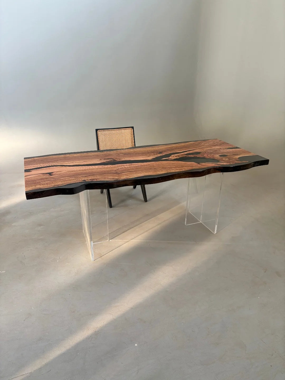 Aurora In Stock 31" x 79" x 2" Luxury Italian Olive Wood Epoxy River Table ATD0032 (Minor Imperfection)
