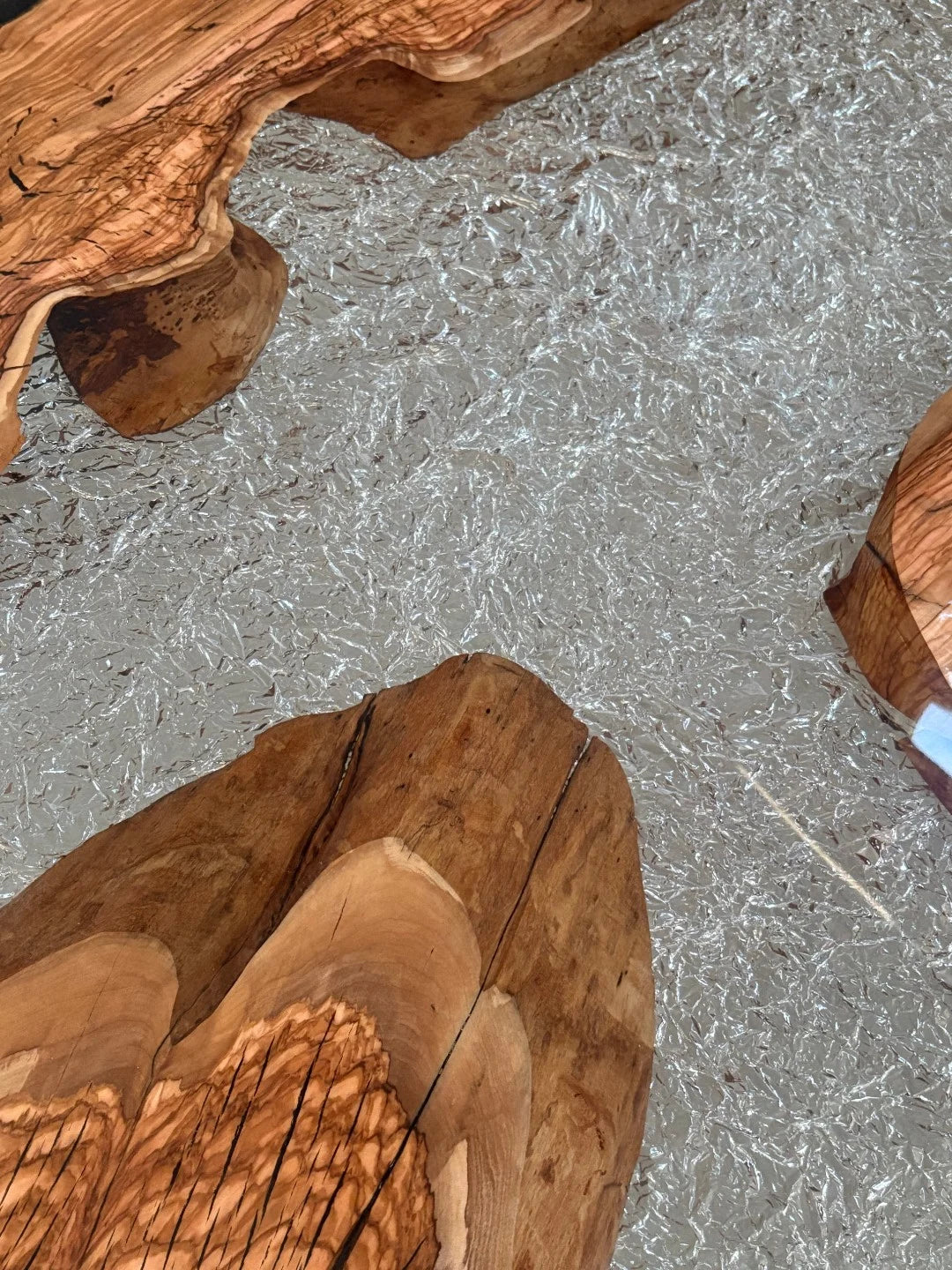Aurora In Stock 47" x 126" x 2.5" Luxury Italian Olive Wood Epoxy Live Edge Table ATD0034 (Minor Imperfection)