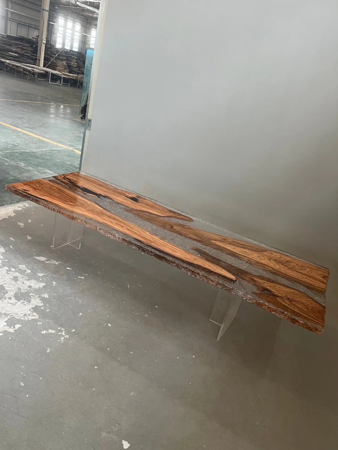 Aurora In Stock 47" x 126" x 2.5" Luxury Italian Olive Wood Epoxy River Table ATD0039