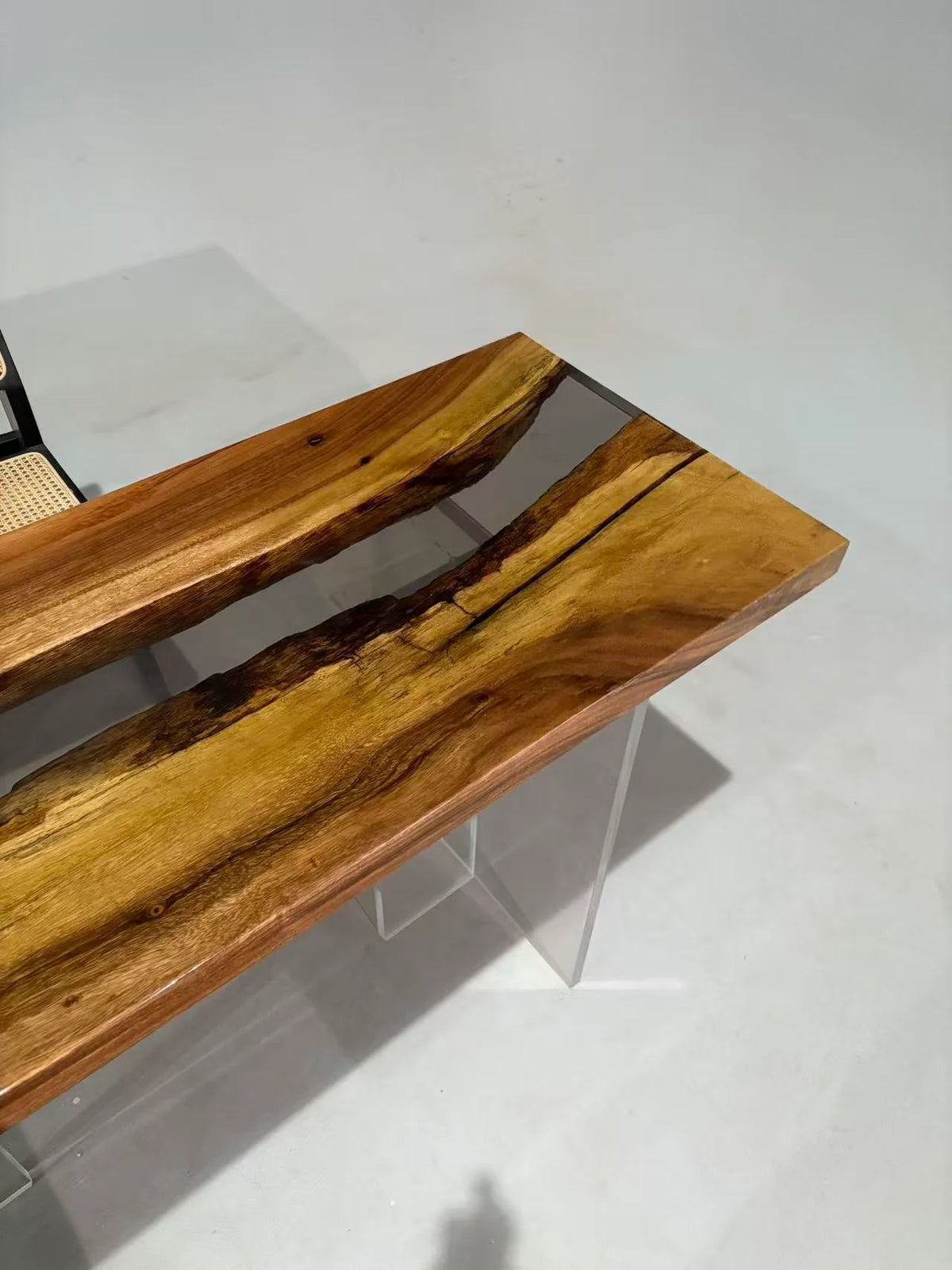 Aurora In Stock 22" x 57" x 2" Luxury South American Walnut Epoxy River Table ATD0052 (Minor Imperfection)