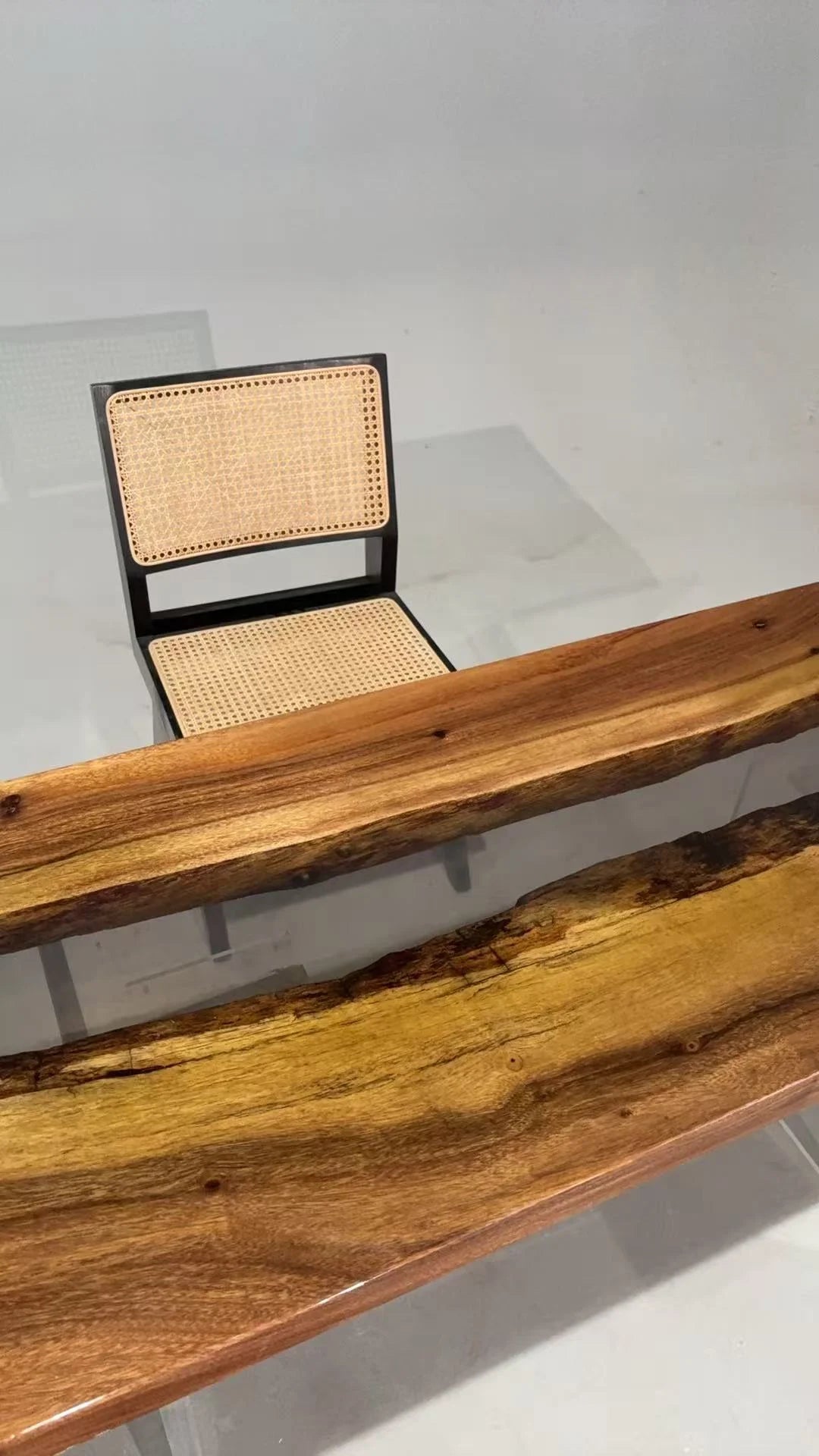 Aurora In Stock 22" x 57" x 2" Luxury South American Walnut Epoxy River Table ATD0052 (Minor Imperfection)