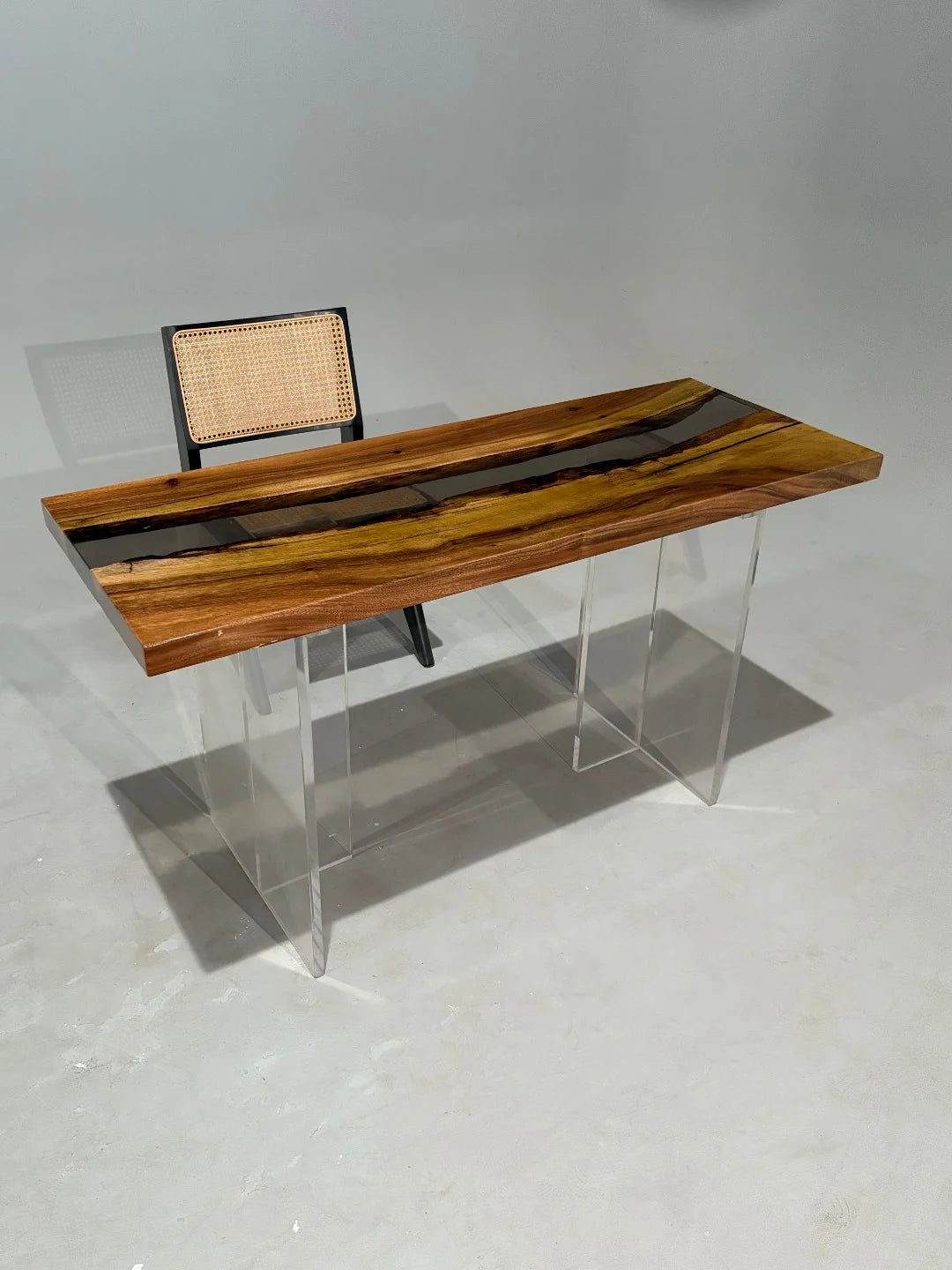 Aurora In Stock 22" x 57" x 2" Luxury South American Walnut Epoxy River Table ATD0052 (Minor Imperfection)
