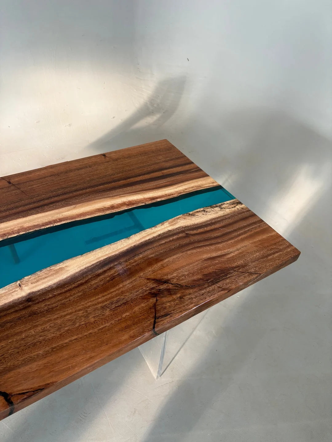 Aurora In Stock 31" x 87" x 1.5" Luxury South American Walnut Epoxy River Table ATD0053 (Minor Imperfection)