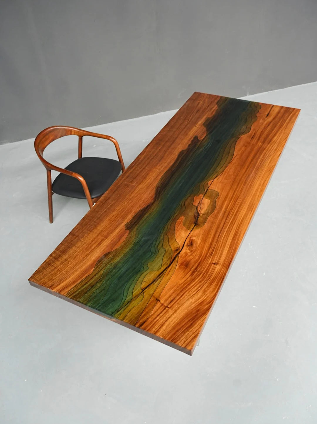 Aurora In Stock 35" x 87" x 2" Luxury South American Walnut Epoxy River Table ATD0054