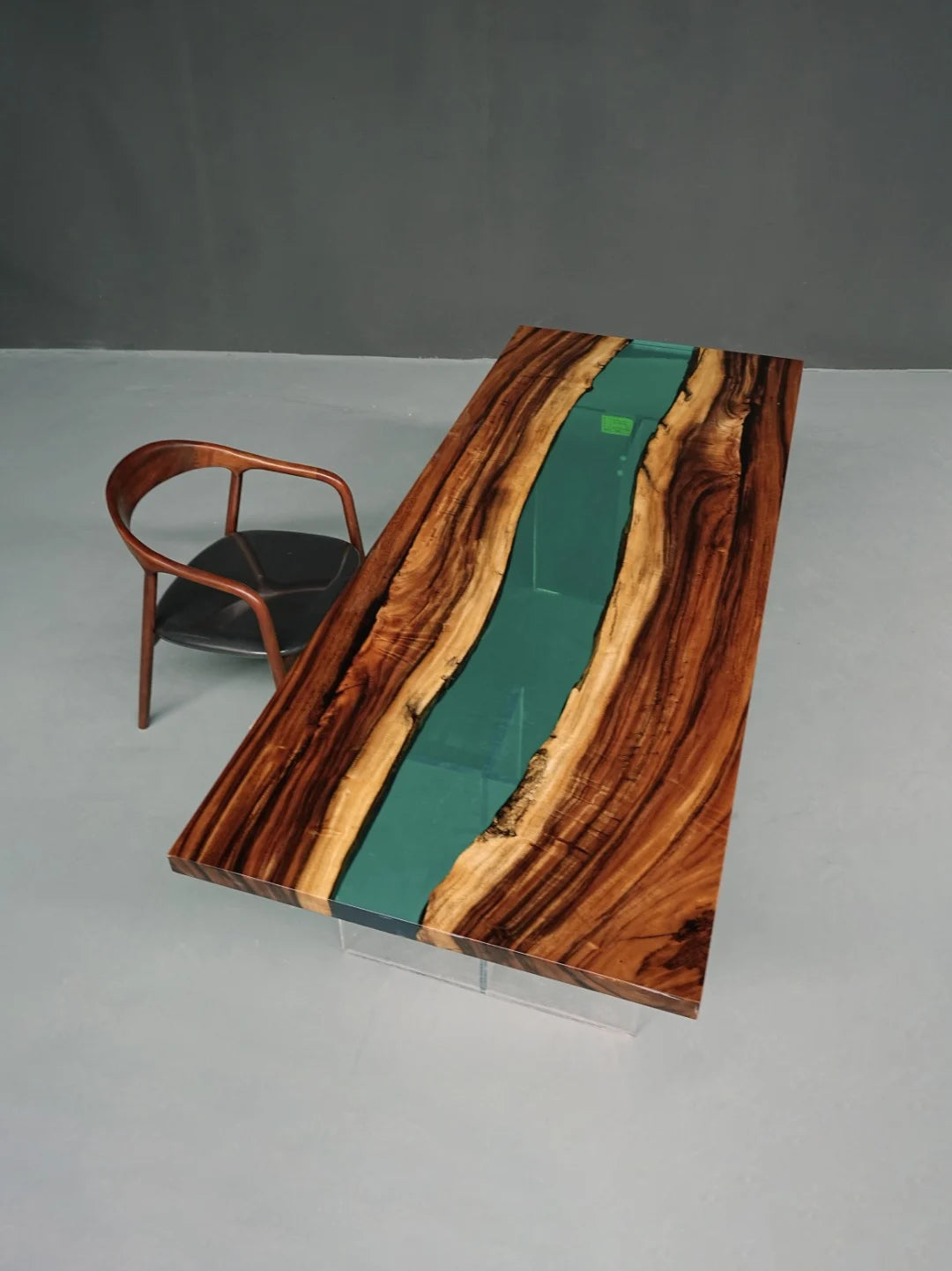 Aurora In Stock 35" x 87" x 2" Luxury South American Walnut Epoxy River Table ATD0056