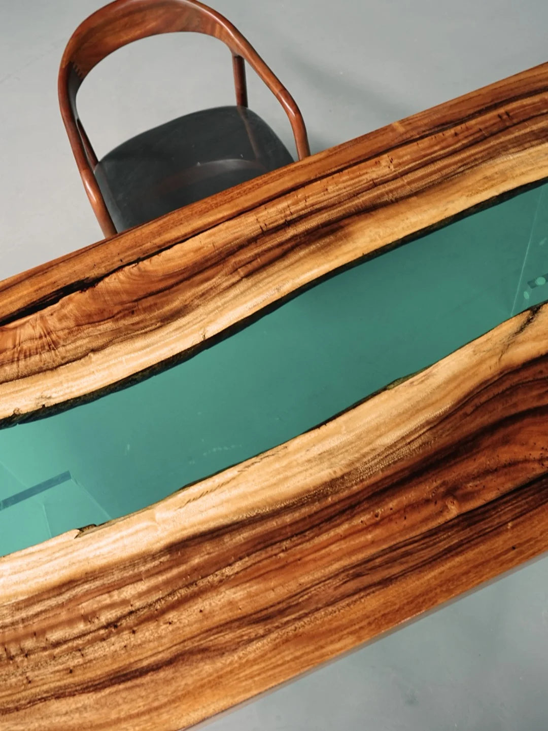 Aurora In Stock 35" x 87" x 2" Luxury South American Walnut Epoxy River Table ATD0056