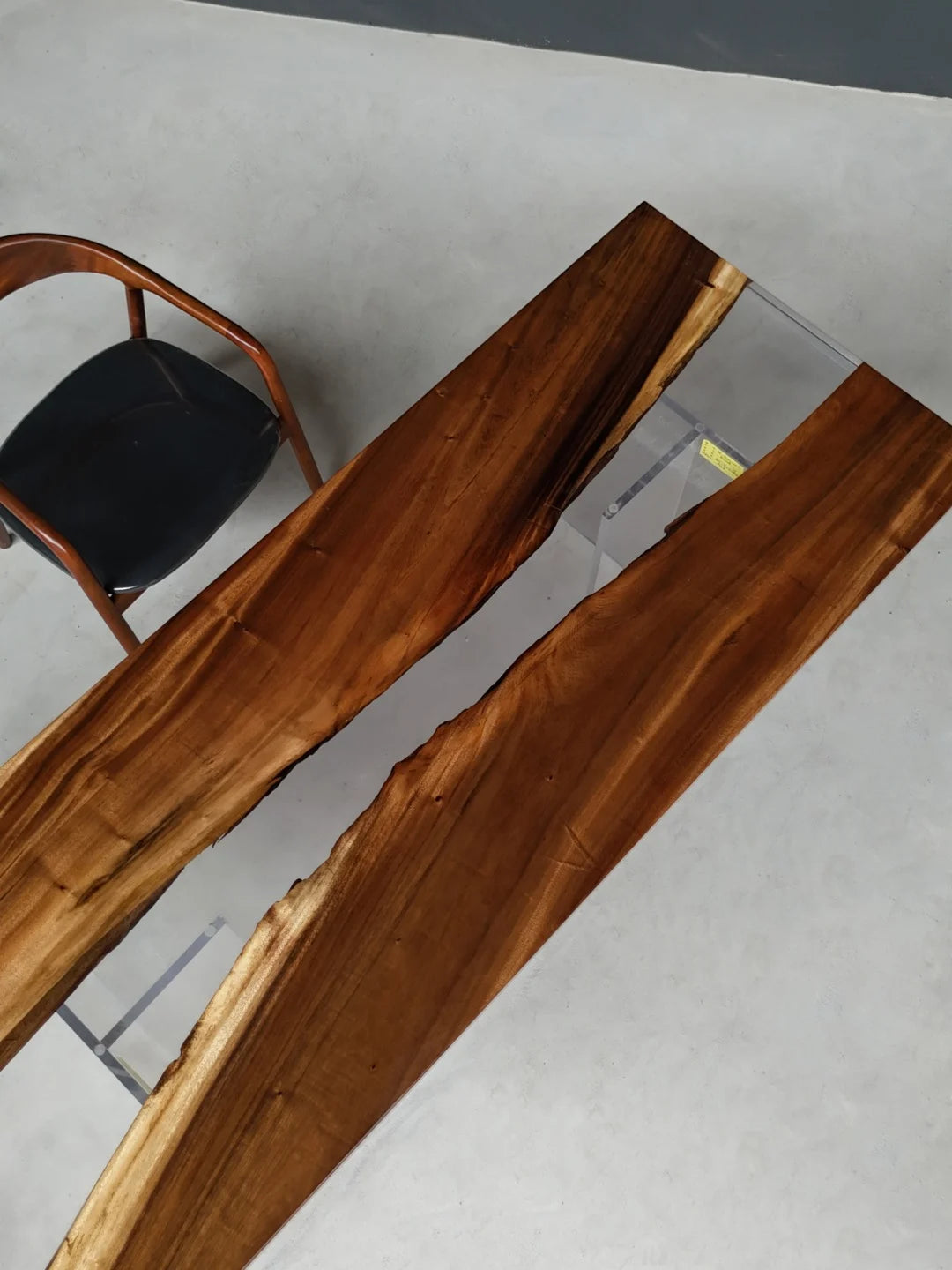 Aurora In Stock 31" x 79" x 2" Luxury South American Walnut Epoxy River Table ATD0057