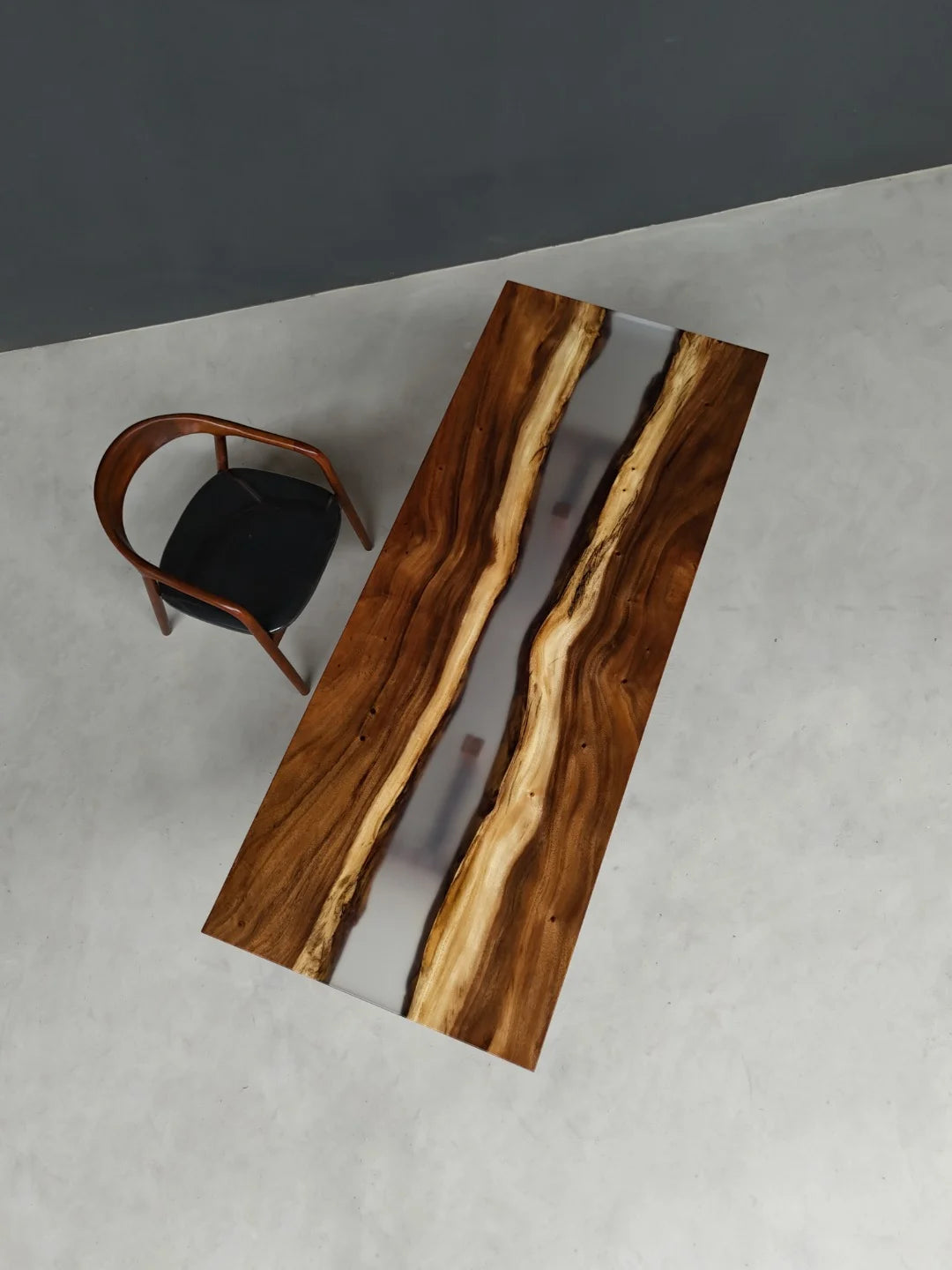 Aurora In Stock 31" x 79" x 2" Luxury South American Walnut Epoxy River Table ATD0058
