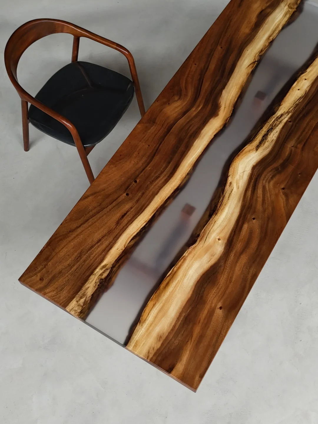Aurora In Stock 31" x 79" x 2" Luxury South American Walnut Epoxy River Table ATD0058