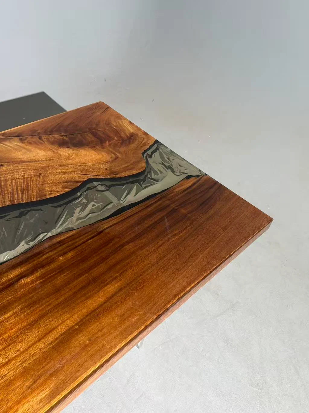 Aurora In Stock 39" x 78" x 2" Luxury South American Walnut Epoxy River Table ATD0060 (Minor Imperfection)