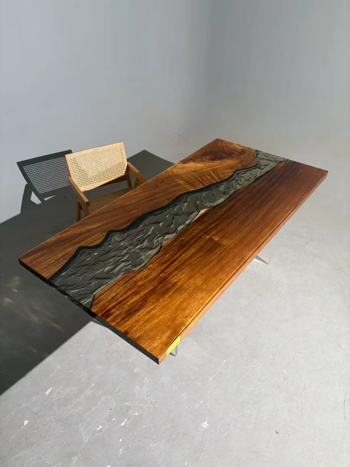 Aurora In Stock 39" x 78" x 2" Luxury South American Walnut Epoxy River Table ATD0060 (Minor Imperfection)