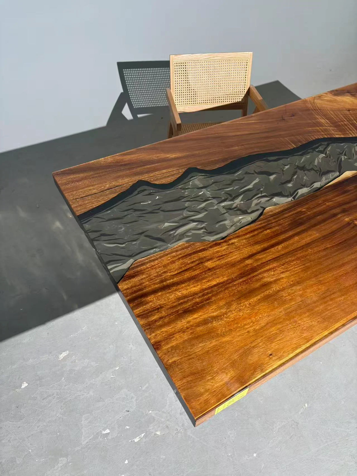 Aurora In Stock 39" x 78" x 2" Luxury South American Walnut Epoxy River Table ATD0060 (Minor Imperfection)