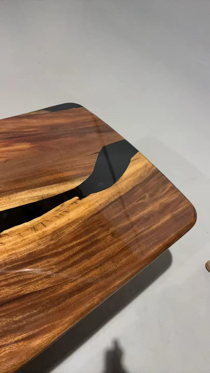 Aurora In Stock 41" x 108" x 2" Luxury South American Walnut Epoxy River Table ATD0061