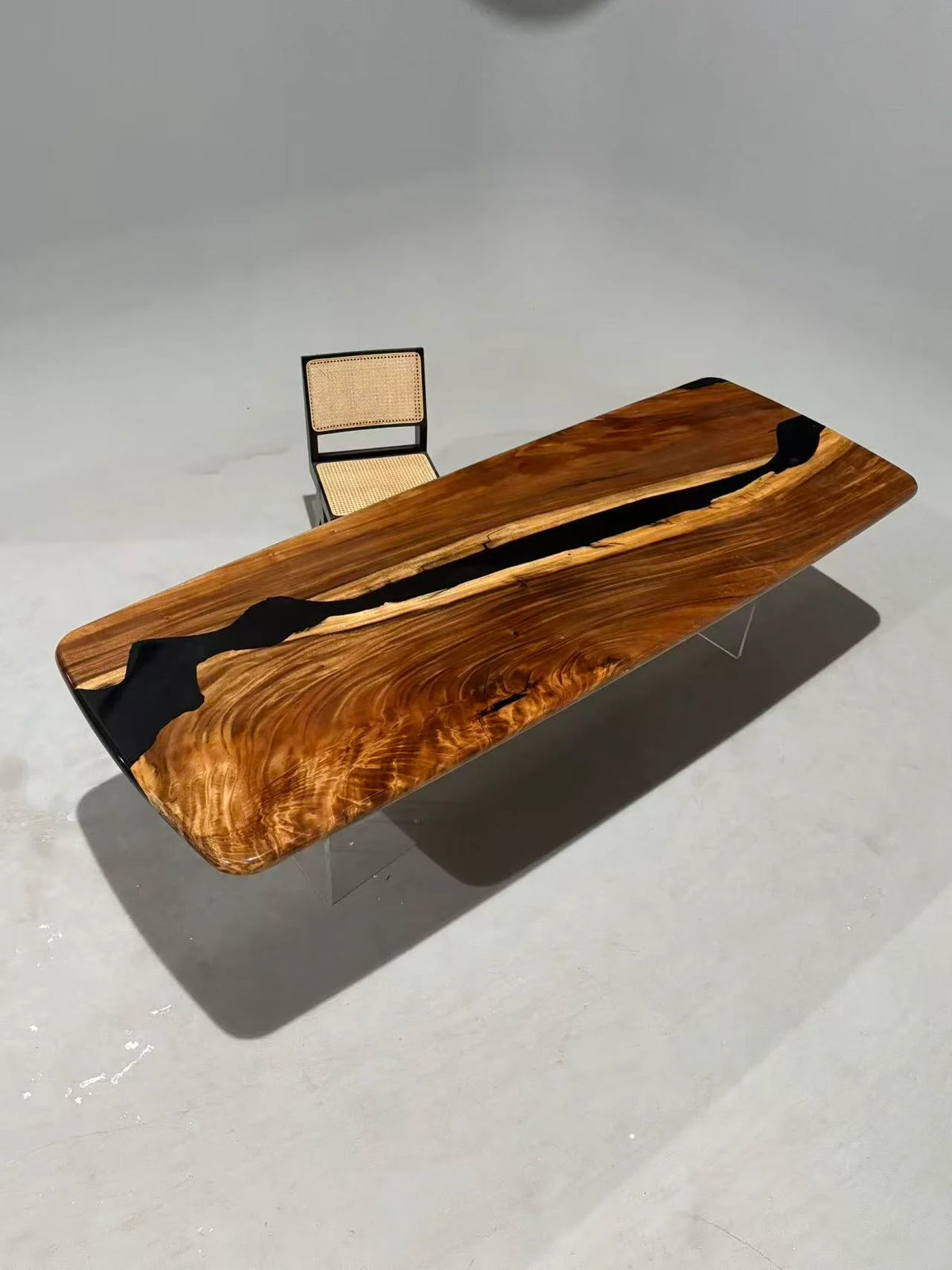 Aurora In Stock 41" x 108" x 2" Luxury South American Walnut Epoxy River Table ATD0061