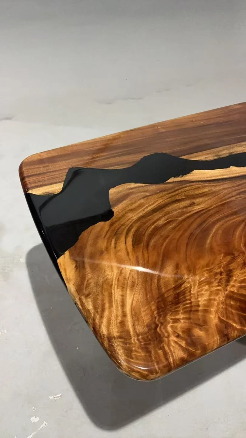 Aurora In Stock 41" x 108" x 2" Luxury South American Walnut Epoxy River Table ATD0061