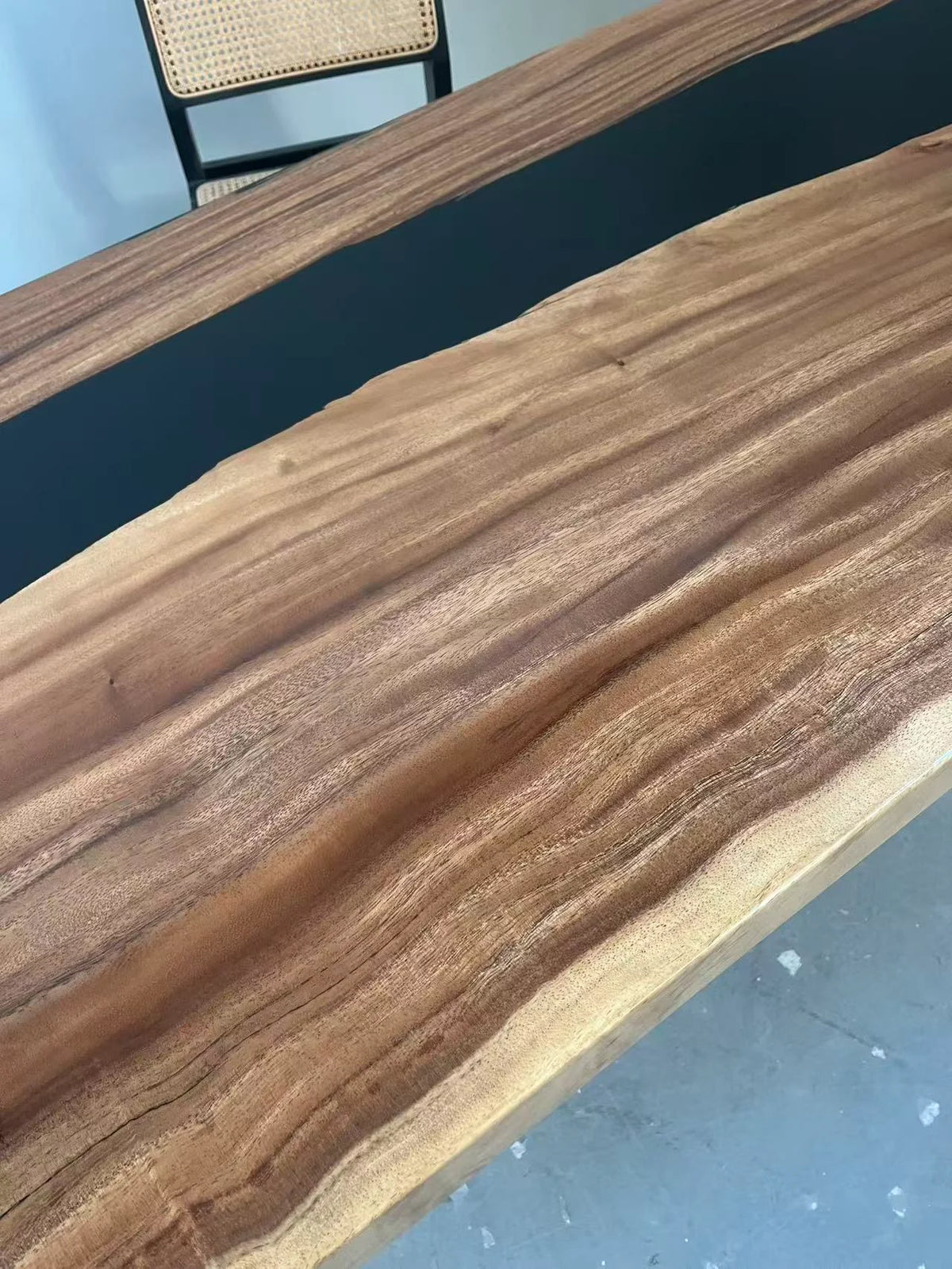 Aurora In Stock 31" x 59" x 2" Luxury South American Walnut Epoxy River Table ATD0062 (Minor Imperfection)