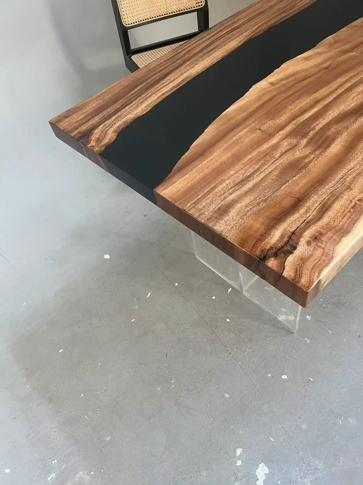 Aurora In Stock 31" x 59" x 2" Luxury South American Walnut Epoxy River Table ATD0062 (Minor Imperfection)
