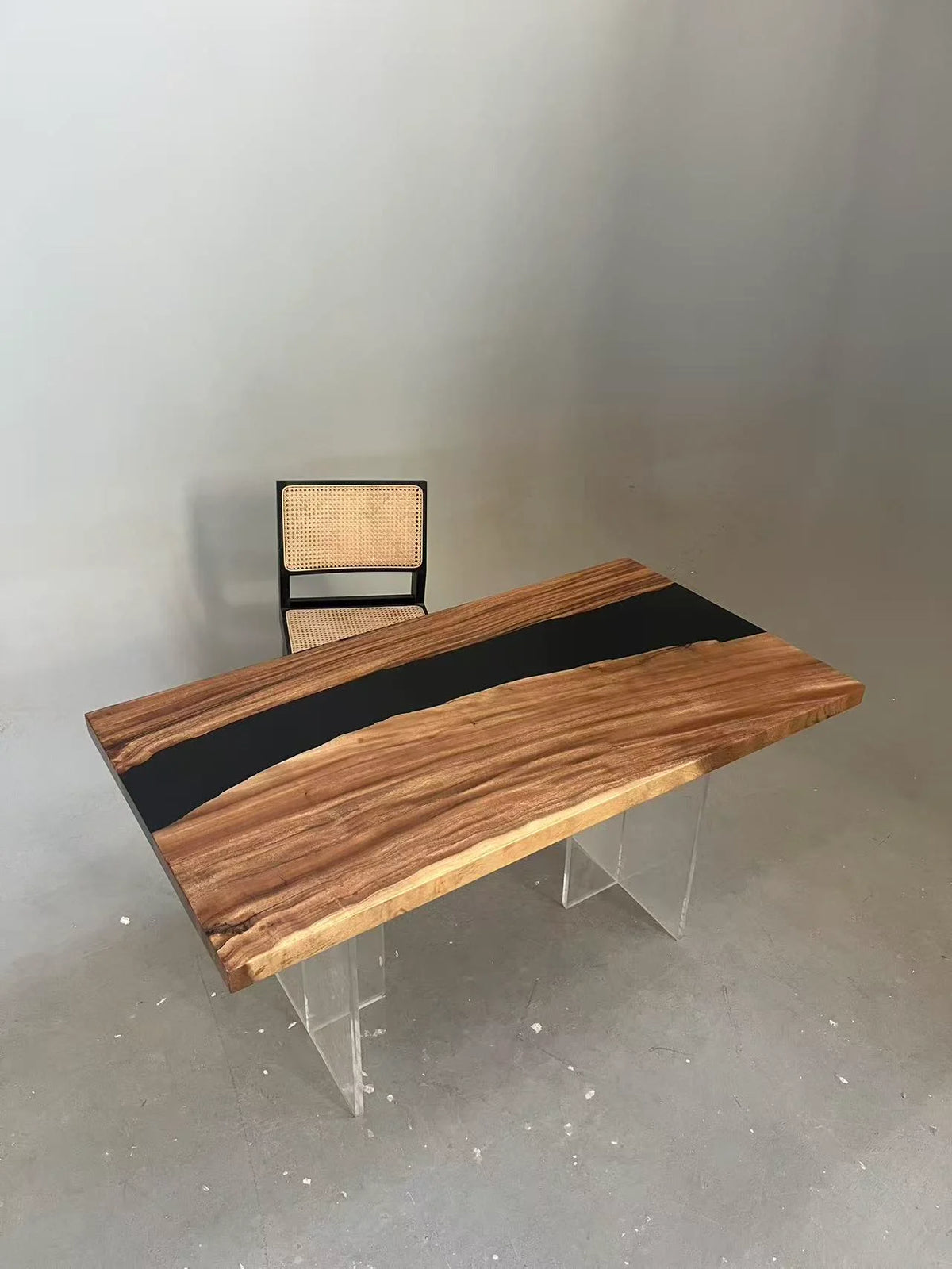 Aurora In Stock 31" x 59" x 2" Luxury South American Walnut Epoxy River Table ATD0062 (Minor Imperfection)