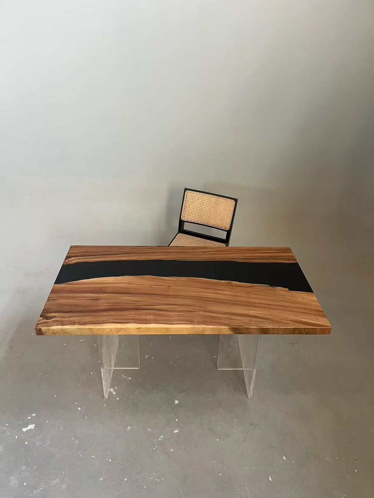 Aurora In Stock 31" x 59" x 2" Luxury South American Walnut Epoxy River Table ATD0062 (Minor Imperfection)