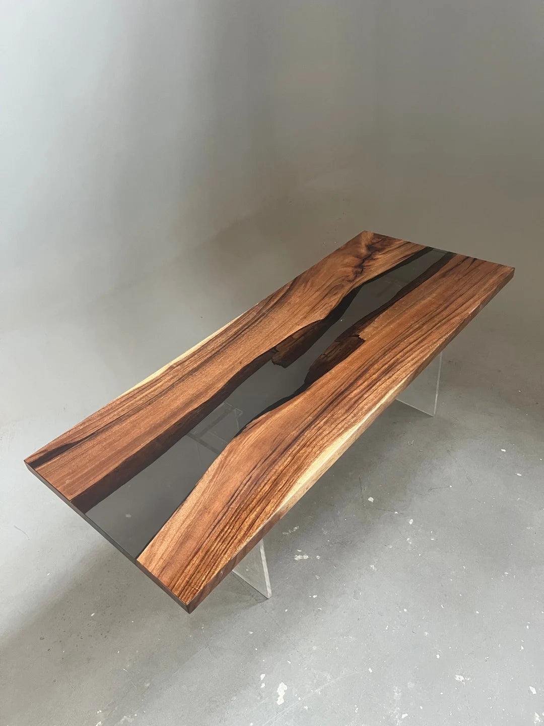Aurora In Stock 31" x 79" x 2" Luxury South American Walnut Epoxy River Table ATD0063