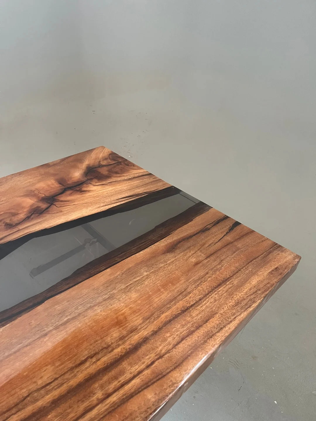 Aurora In Stock 31" x 79" x 2" Luxury South American Walnut Epoxy River Table ATD0063