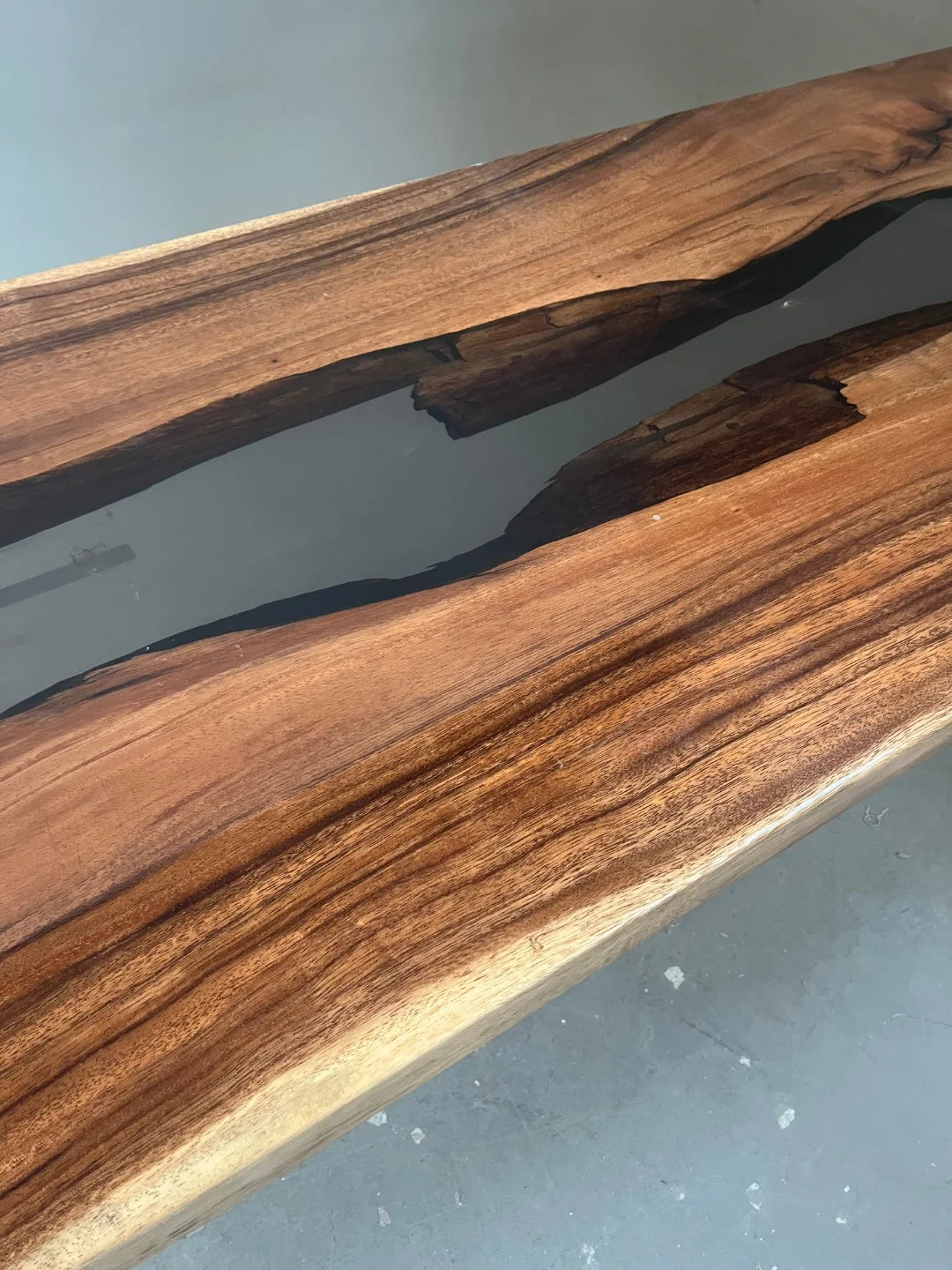 Aurora In Stock 31" x 79" x 2" Luxury South American Walnut Epoxy River Table ATD0063