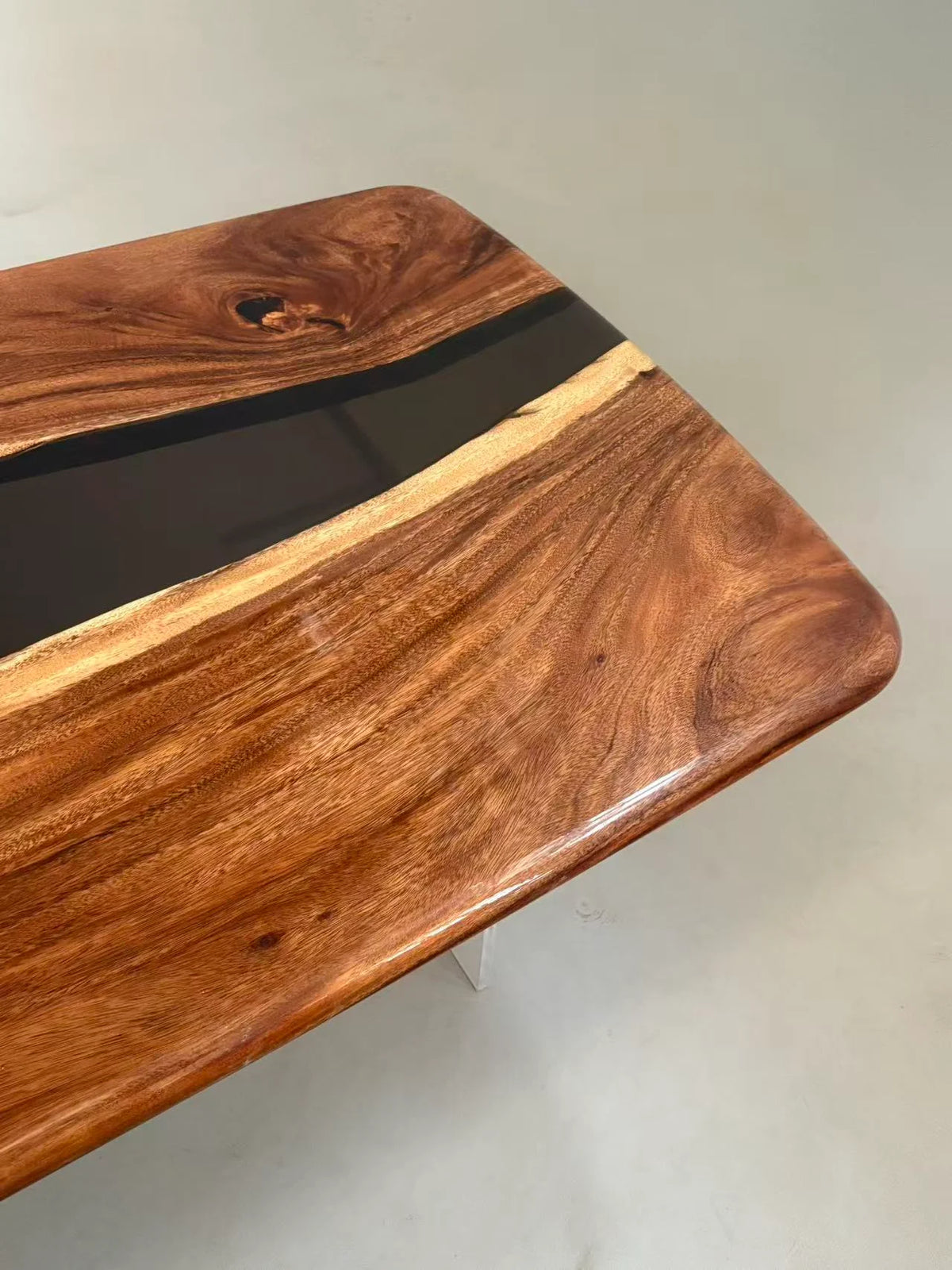 Aurora In Stock 40" x 84" x 2" Luxury South American Walnut Epoxy River Table ATD0064