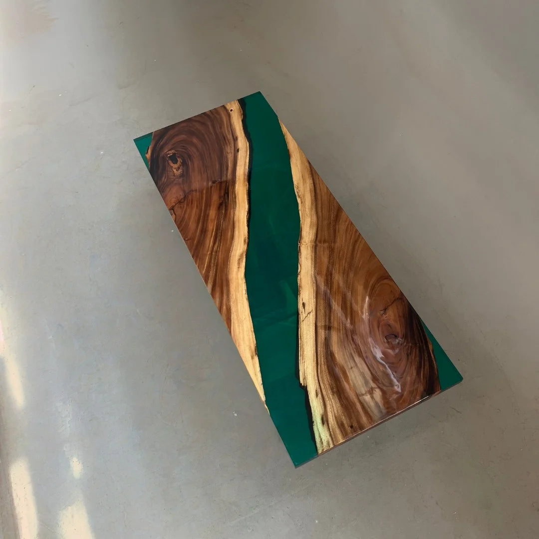 Aurora In Stock 31" x 79" x 2" Luxury South American Walnut Epoxy River Table ATD0065