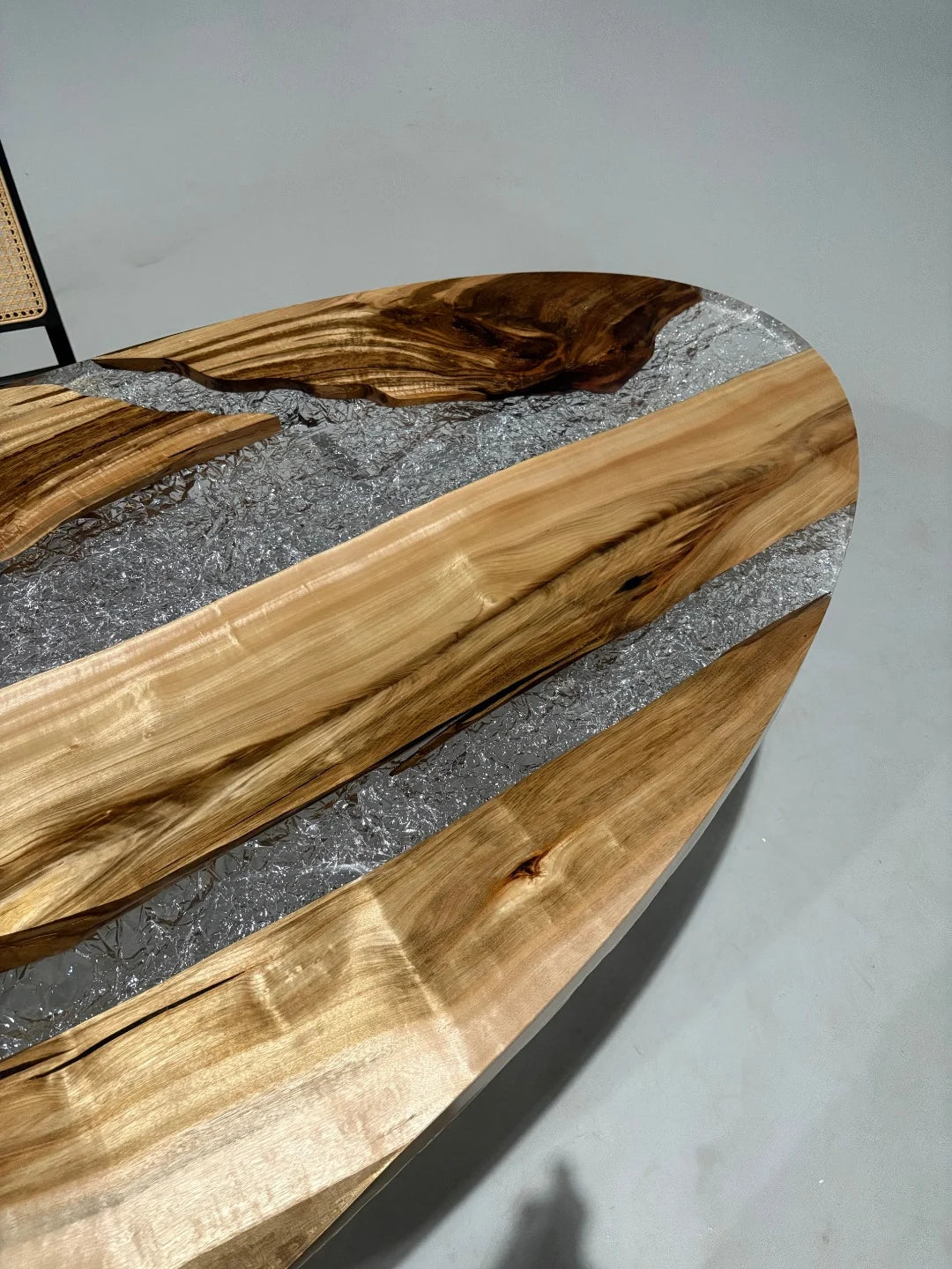 Aurora In Stock 39" x 94" x 2.5" Luxury Golden Camphor Wood Epoxy Live Edge Table ATD0095 (Minor Imperfection)