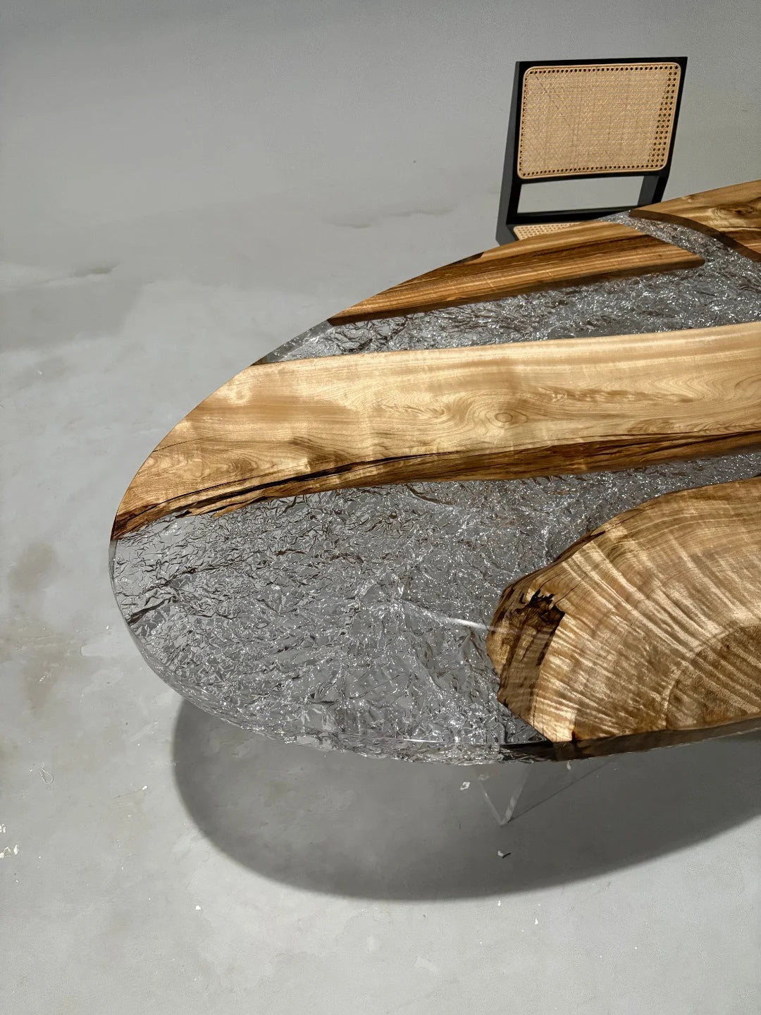 Aurora In Stock 39" x 94" x 2.5" Luxury Golden Camphor Wood Epoxy Live Edge Table ATD0095 (Minor Imperfection)
