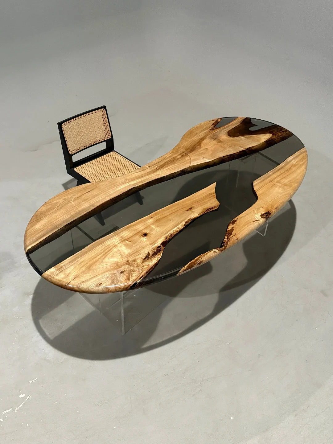 Aurora In Stock 39" x 94" x 2.5" Luxury Golden Camphor Wood Epoxy Live Edge Table ATD0096 (Minor Imperfection)