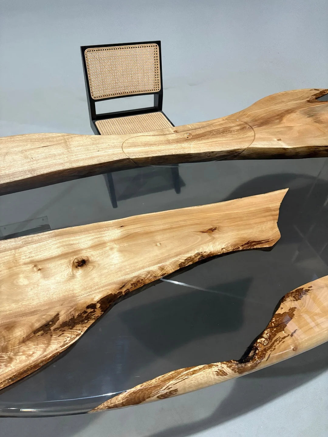 Aurora In Stock 39" x 94" x 2.5" Luxury Golden Camphor Wood Epoxy Live Edge Table ATD0096 (Minor Imperfection)