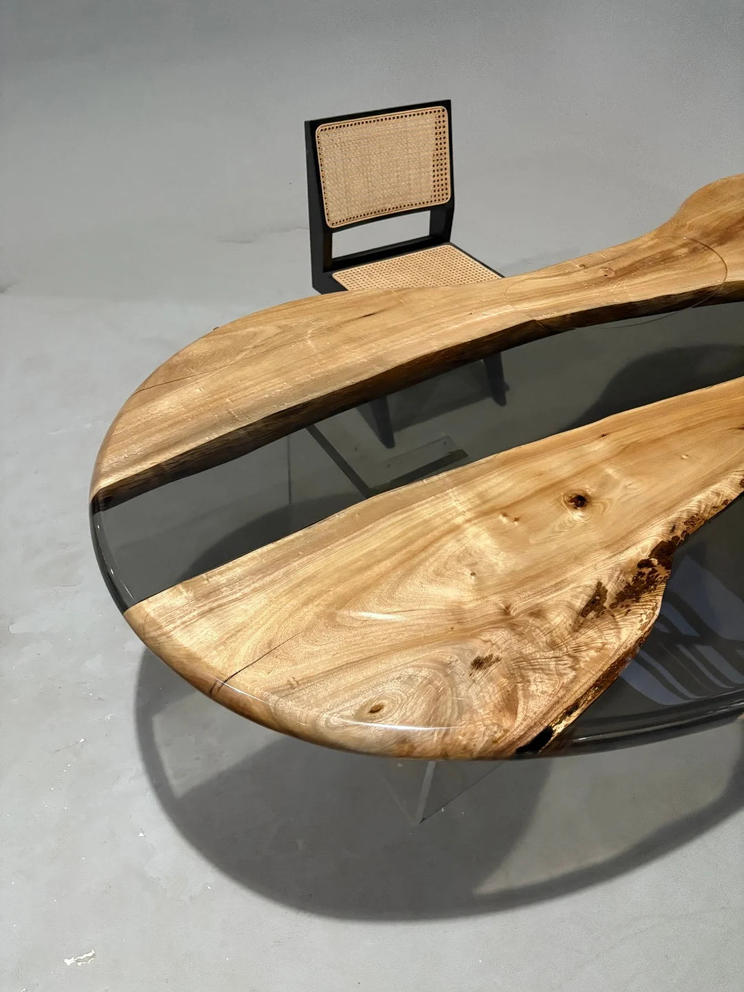 Aurora In Stock 39" x 94" x 2.5" Luxury Golden Camphor Wood Epoxy Live Edge Table ATD0096 (Minor Imperfection)