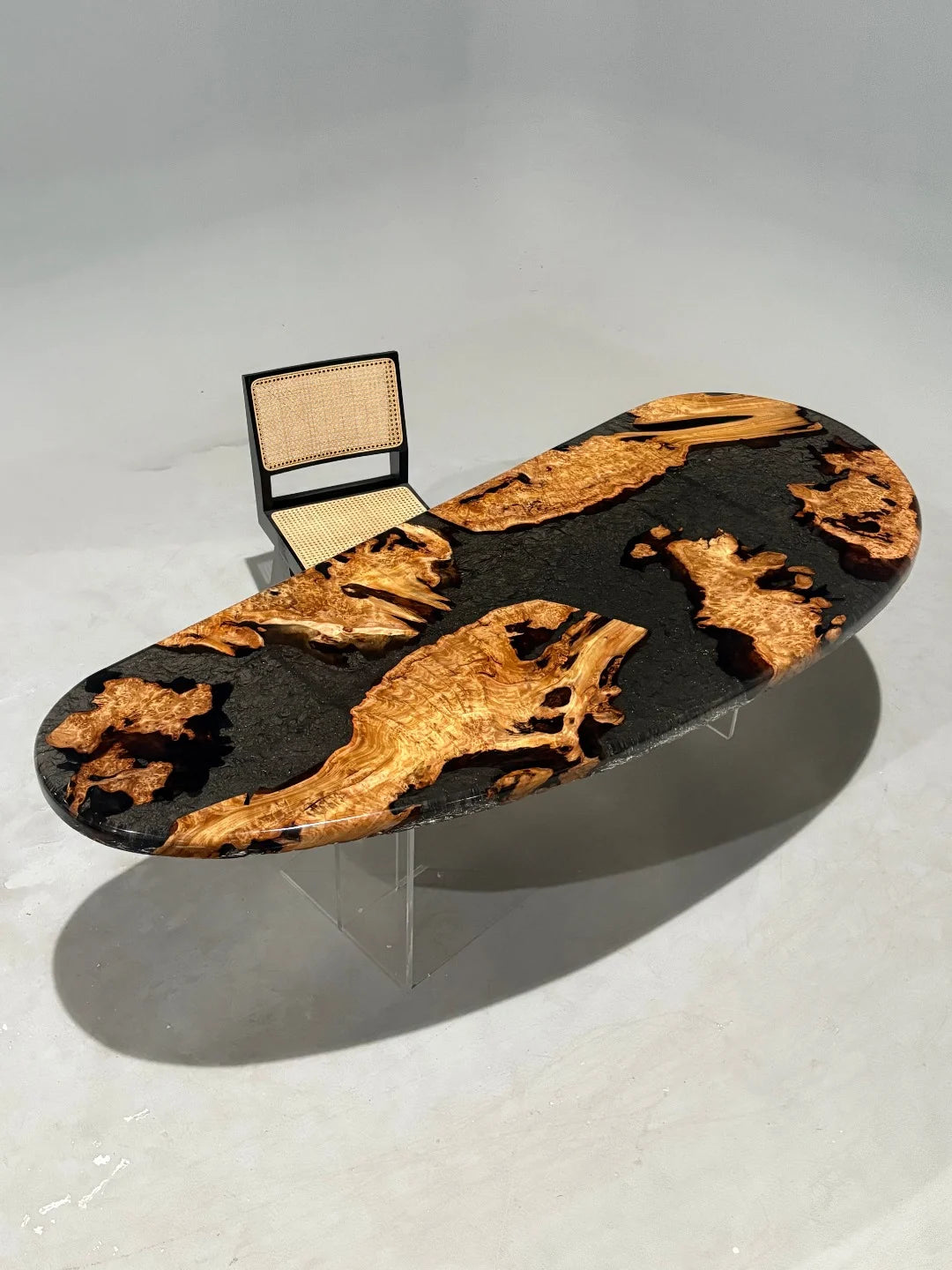 Aurora In Stock 39" x 94" x 2.5" Luxury Cedar Burl Epoxy Live Edge Table ATD0103